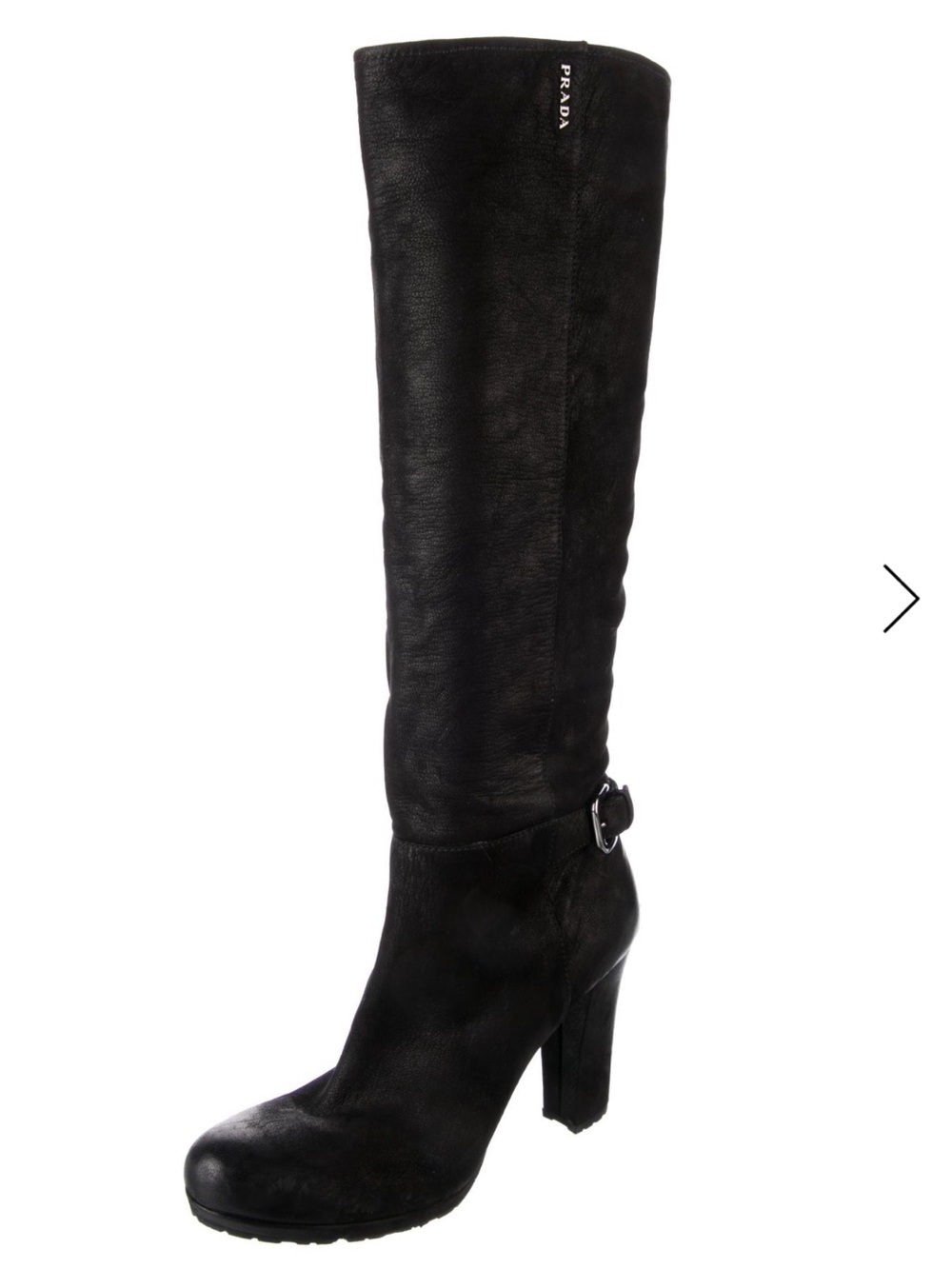 Women’s Prada Black Knee-High Heel Boots - Classic Stylish Design